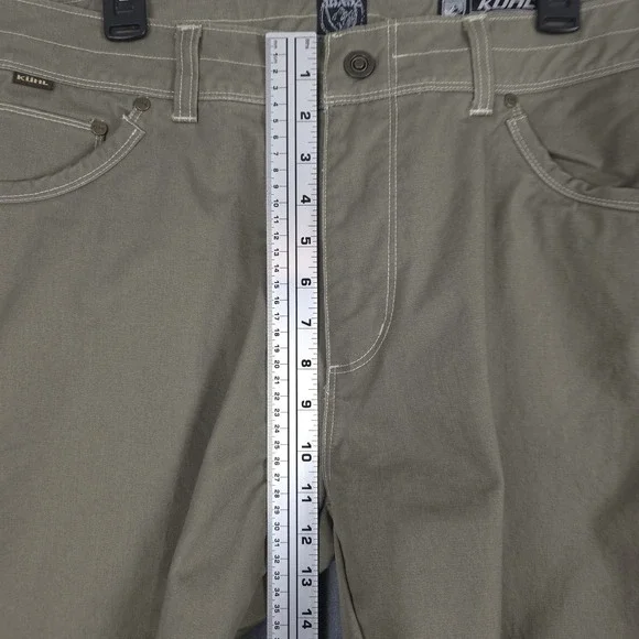 Kuhl Rydr Pants Mens 36x32 (Fits 36x32) Patina Dye Khaki Canvas Hiking Outdoor